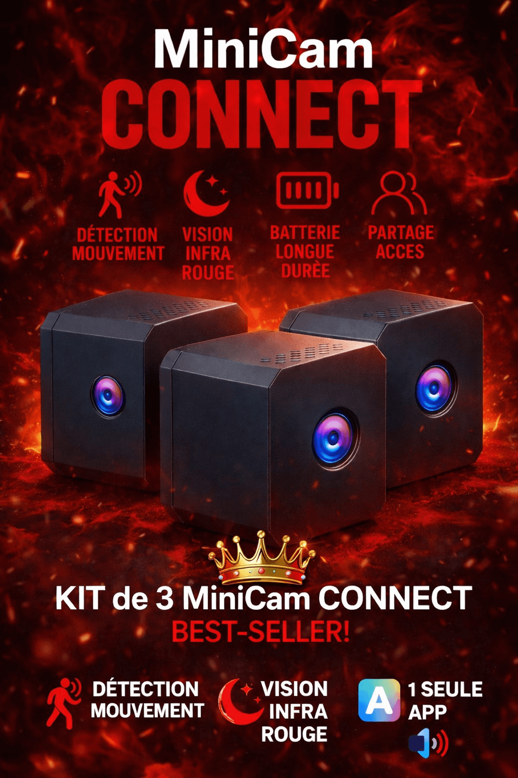 Mini Caméra Discrète ✅ HD Vision Nocturne ✅ Audio Live ✅Contrôle Smartphone
